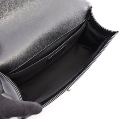 Chanel Shoulder Bag Boy Black Caviar Leather Chain — view 3