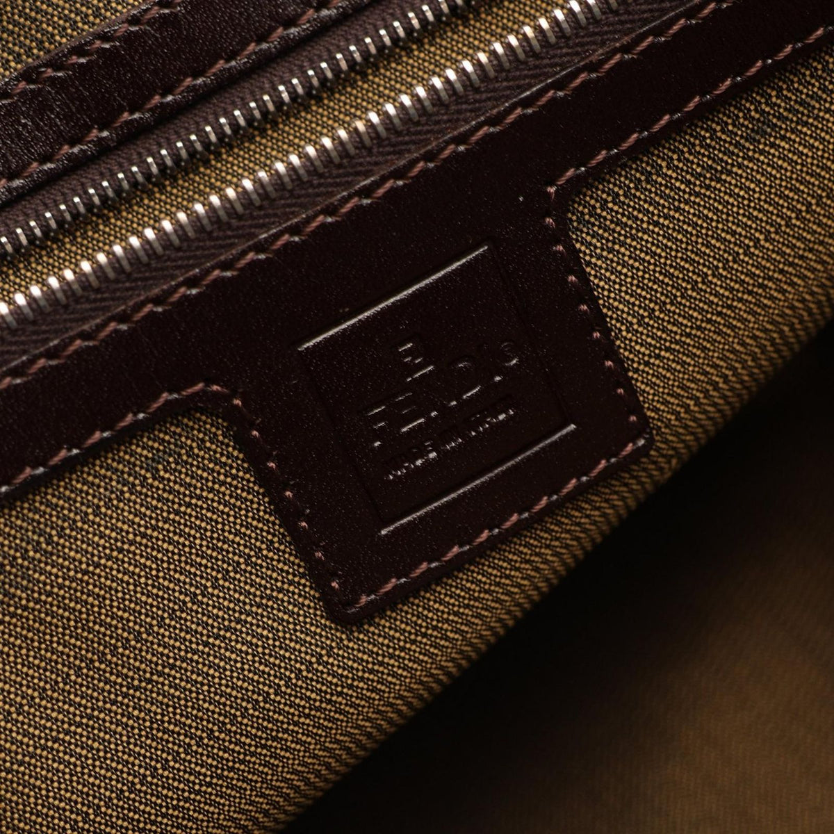 Fendi Tote Zucca Brown Black Canvas Leather Handbag — view 4