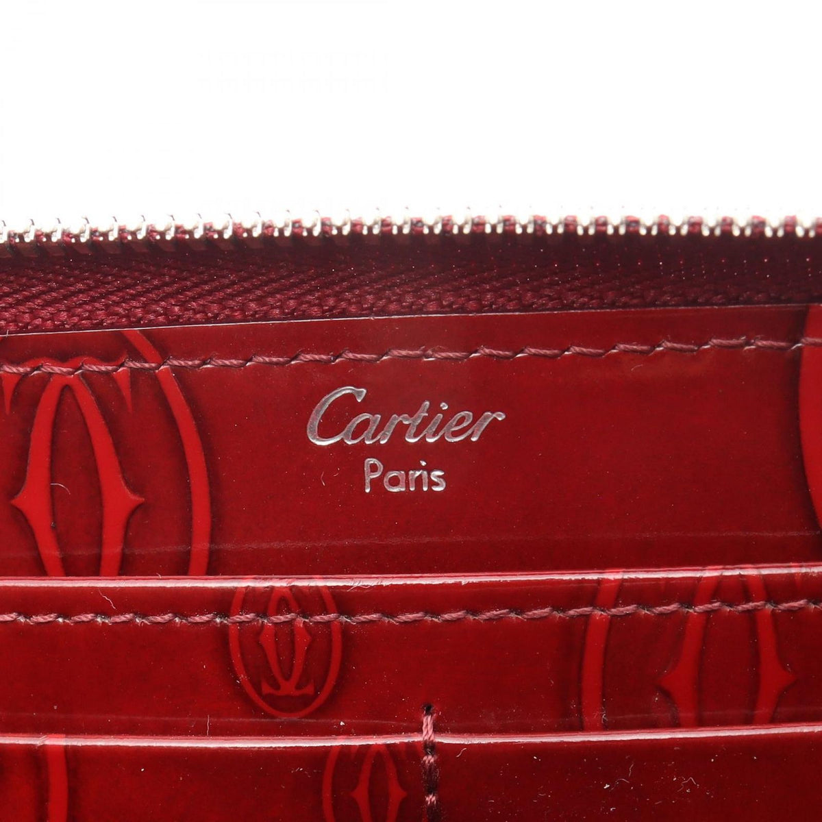 Cartier Round Wallet Happy Birthday Bordeaux Patent Leather — view 4