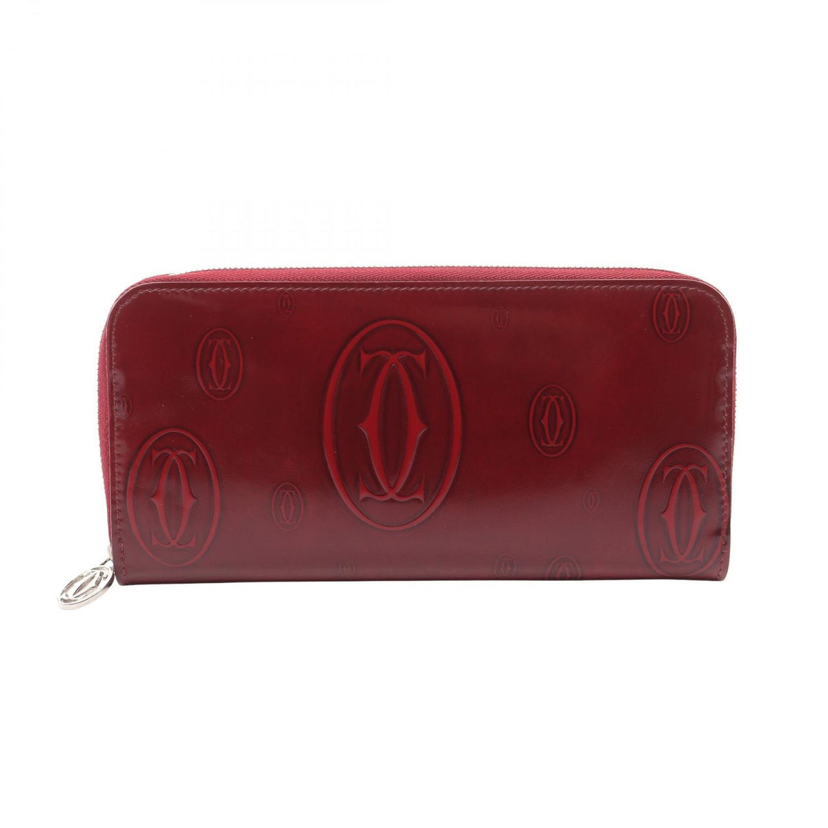 Cartier Round Wallet Happy Birthday Bordeaux Patent Leather