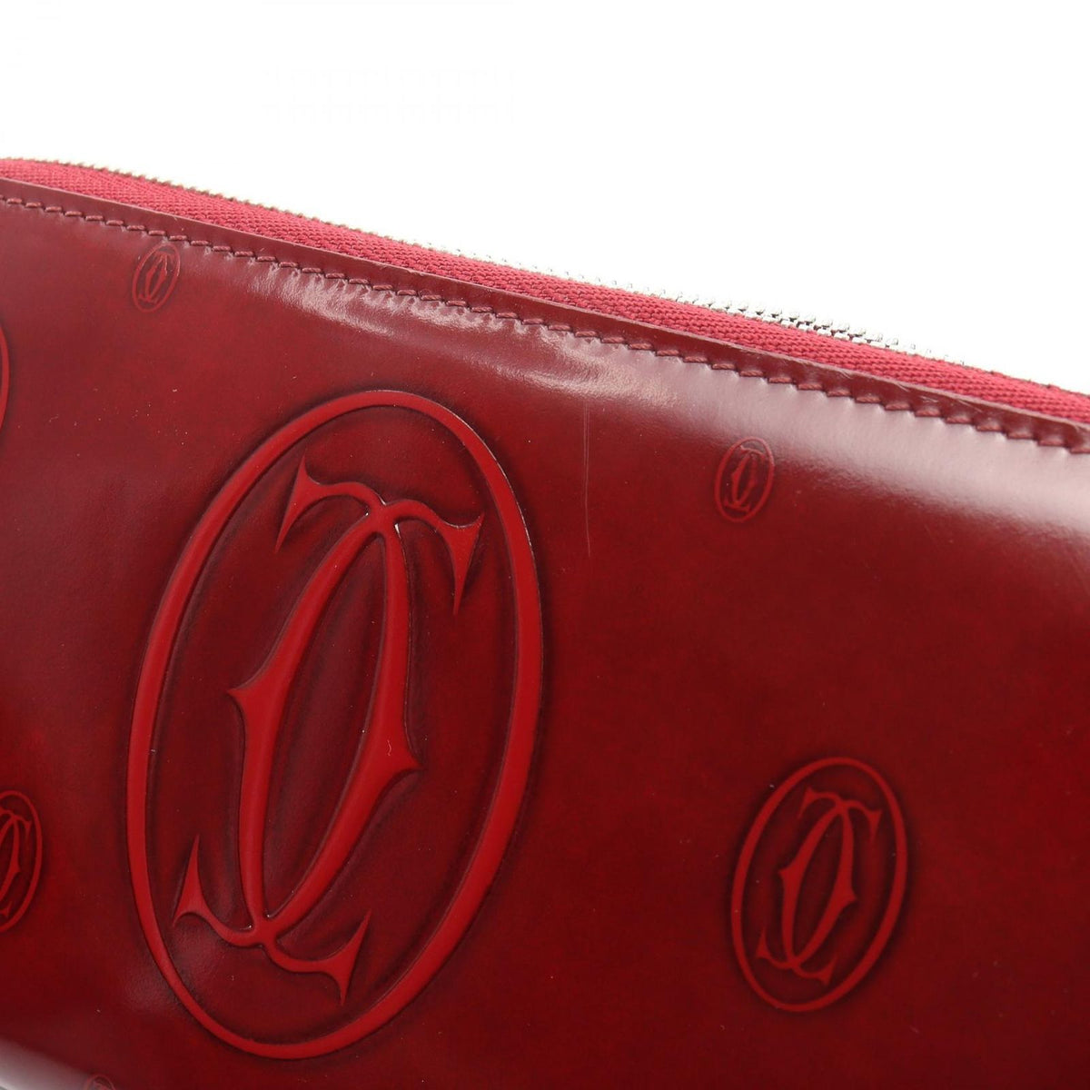Cartier Round Wallet Happy Birthday Bordeaux Patent Leather — view 6