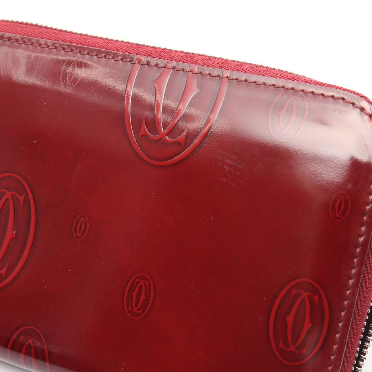 Cartier Round Wallet Happy Birthday Bordeaux Patent Leather — view 8