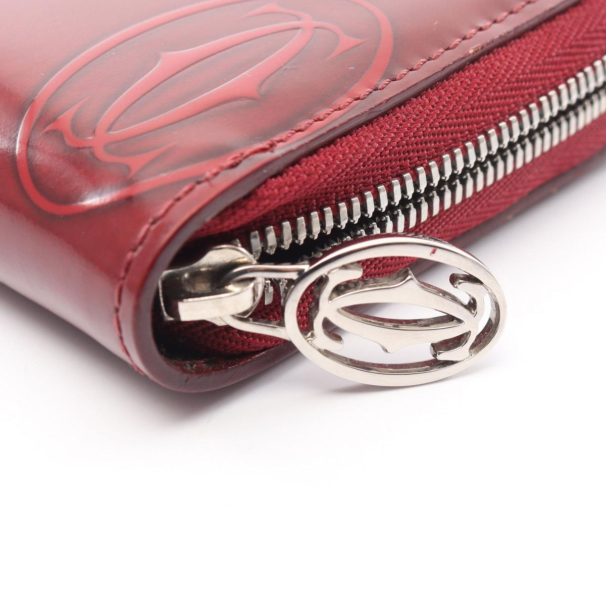 Cartier Round Wallet Happy Birthday Bordeaux Patent Leather — view 7