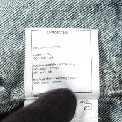 Chanel Denim Jacket Coco Buttons Ruffle 20S Cotton — view 5