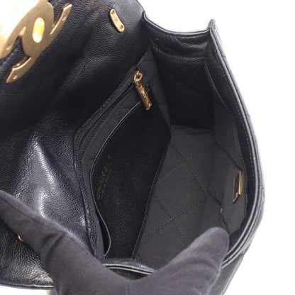 Chanel Shoulder Bag Quilted Black Caviar Leather Flap Chain — view 3