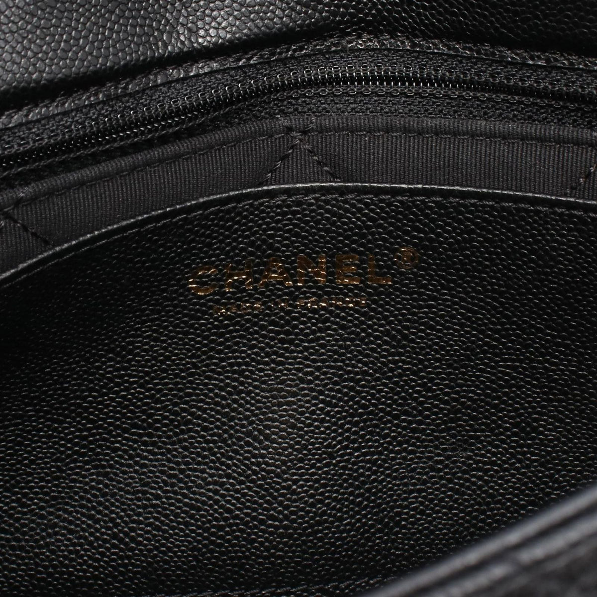 Chanel Shoulder Bag Quilted Black Caviar Leather Flap Chain — view 4