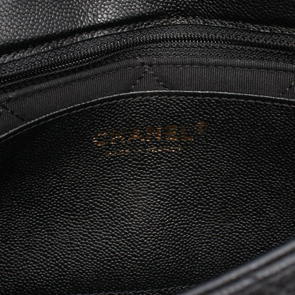 Chanel Shoulder Bag Quilted Black Caviar Leather Flap Chain — view 4