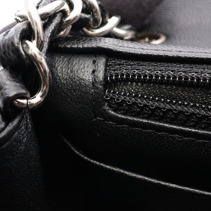 Chanel Shoulder Bag Mini Quilted Black Caviar Leather Chain — view 8