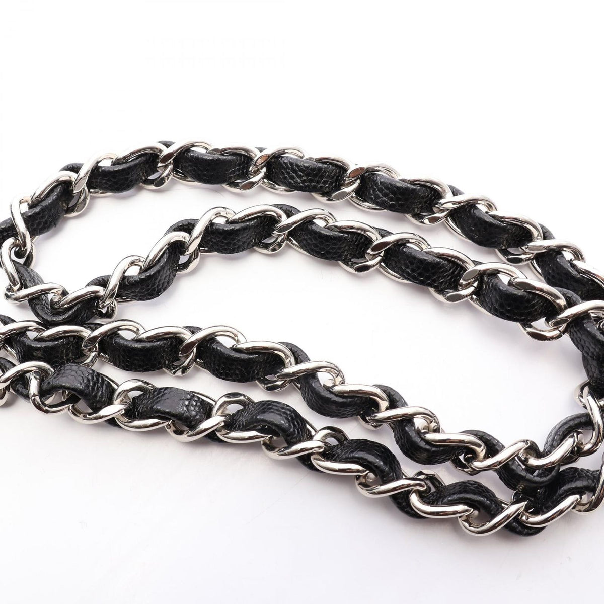 Chanel Shoulder Bag Mini Quilted Black Caviar Leather Chain — view 7