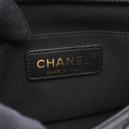 Chanel Shoulder Bag Mini Quilted Top Handle Black Lambskin Chain — view 4