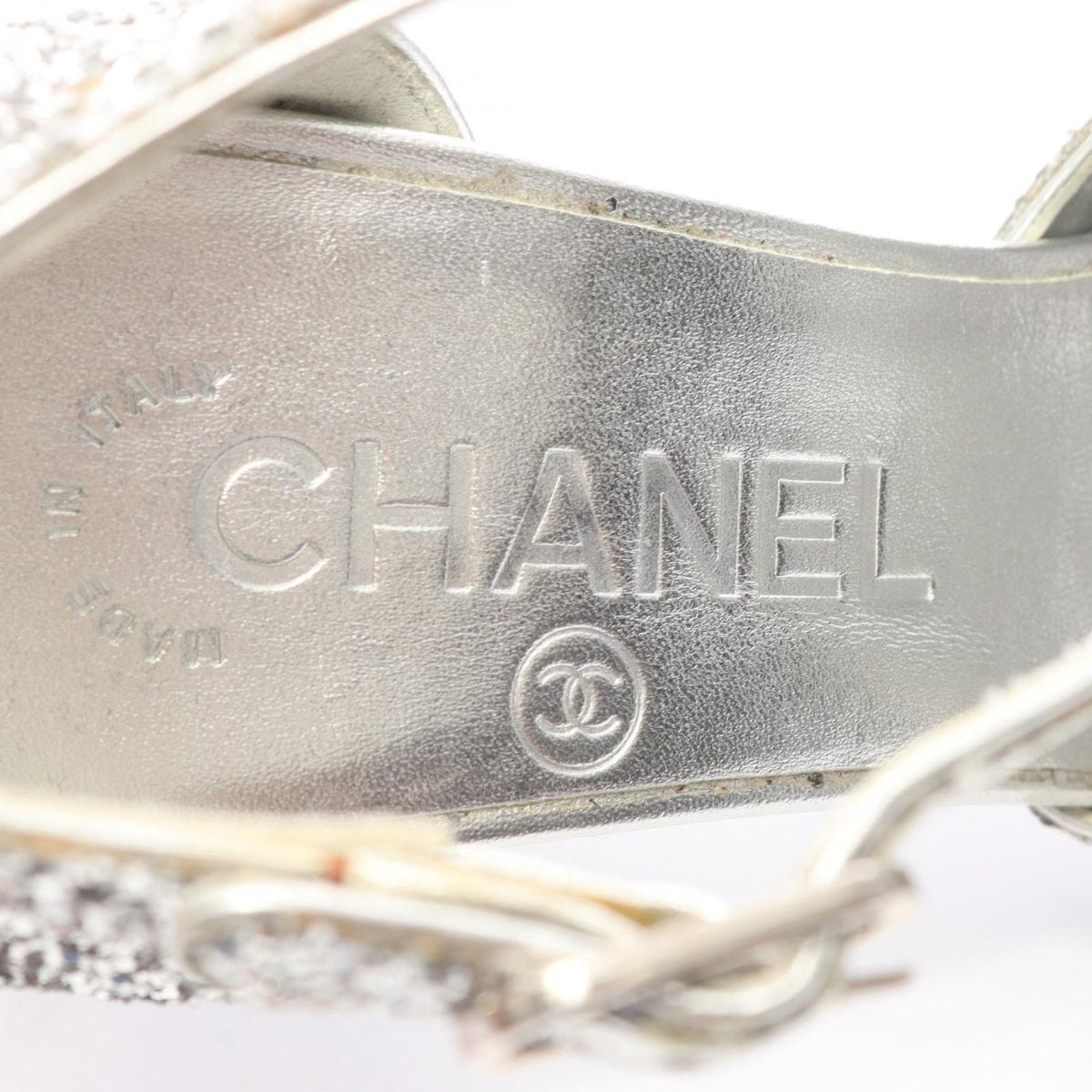 Chanel Sandals Camellia Silver — view 5