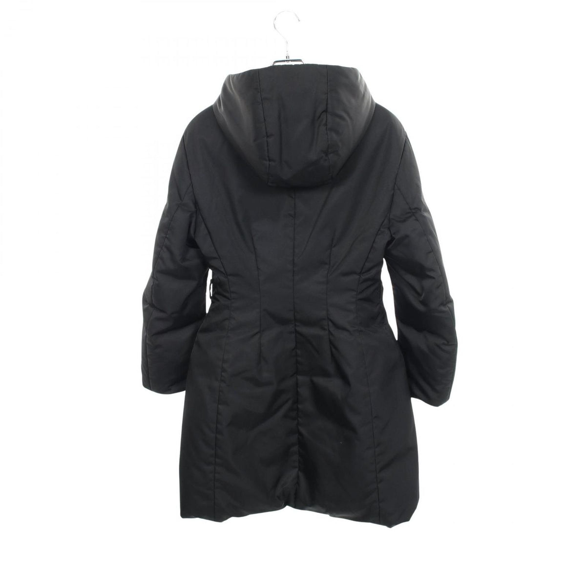 Prada Down Jacket Re-Nylon Triangle Logo Hooded Nylon Coat — view 2