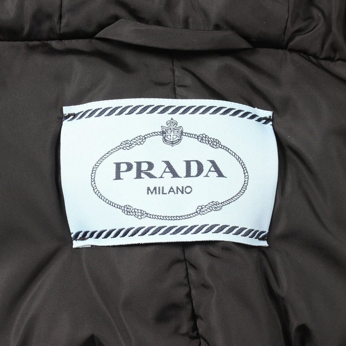 Prada Down Jacket Re-Nylon Triangle Logo Hooded Nylon Coat — view 3