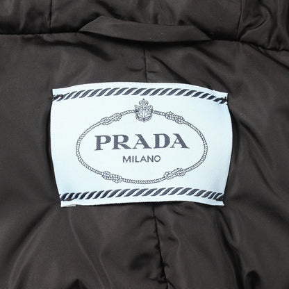 Prada Down Jacket Re-Nylon Triangle Logo Hooded Nylon Coat — view 3