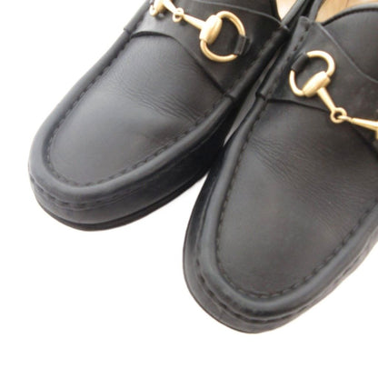 Gucci Horsebit Loafers Shoes Black Leather Gold — view 5