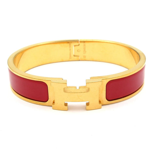 Hermes Bangle Clic Clac Gold Bordeaux Bracelet