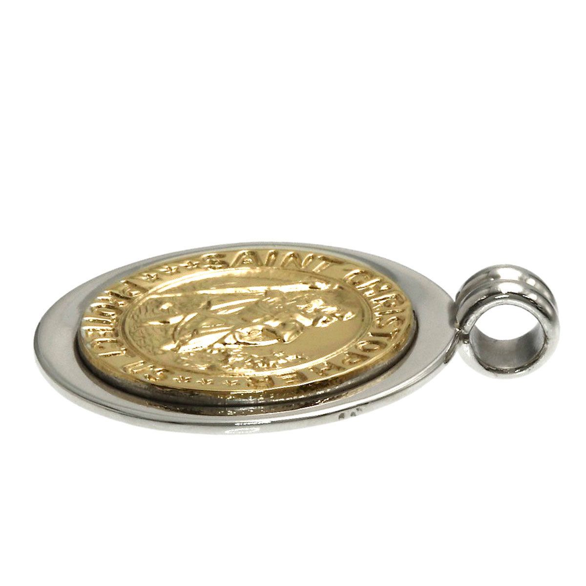 Tiffany & Co St Christopher Coin Pendant Silver 18k Yellow Gold — view 3