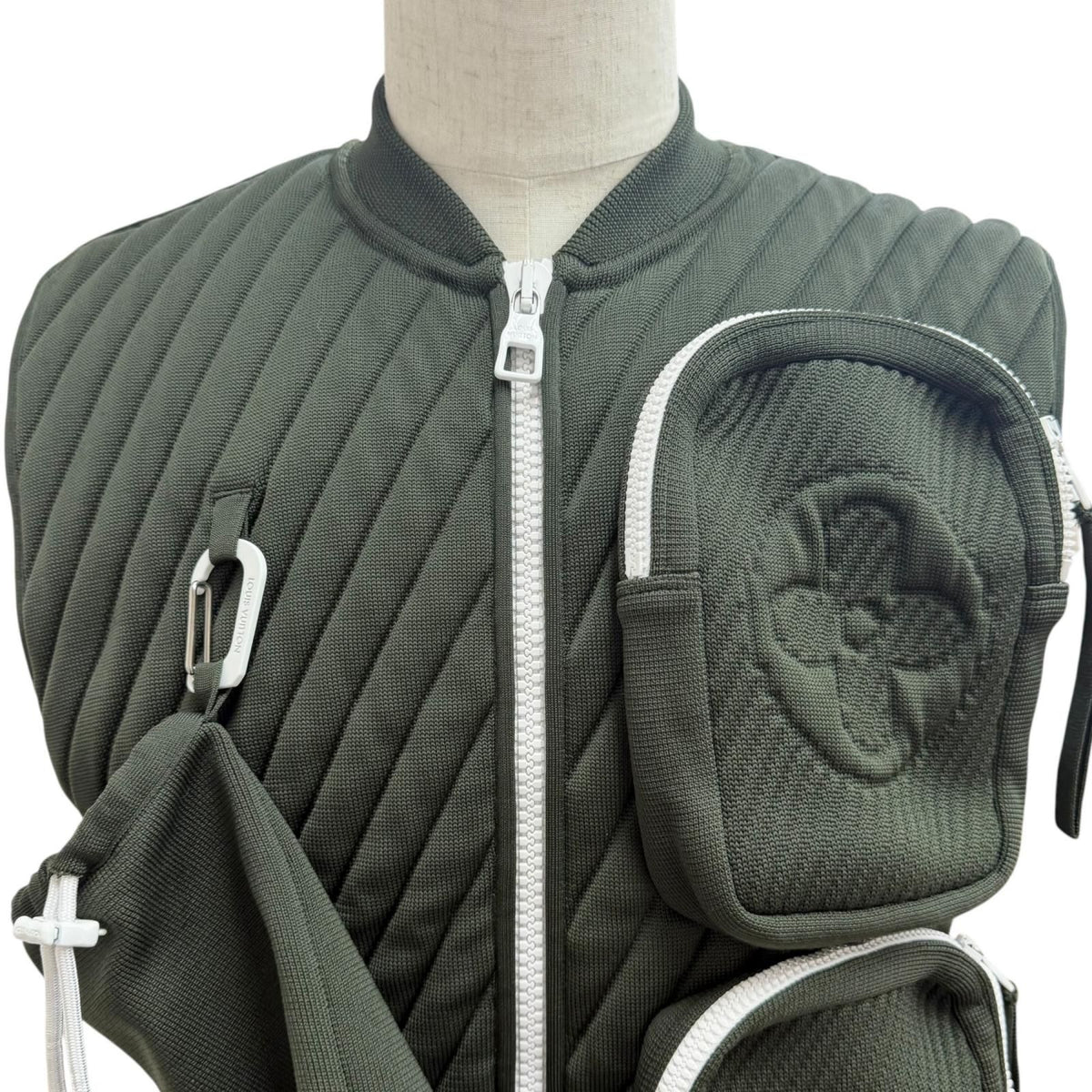 Louis Vuitton Back Logo Monogram Military Utility Vest Khaki — view 2