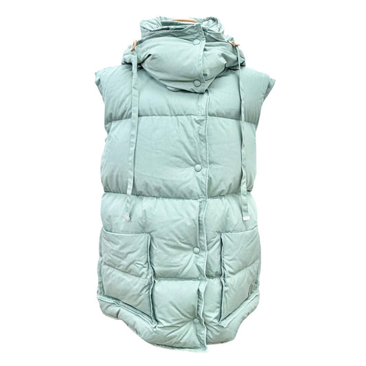 Moncler Genius 2 Batty Cotton Logo Hooded Down Vest Green