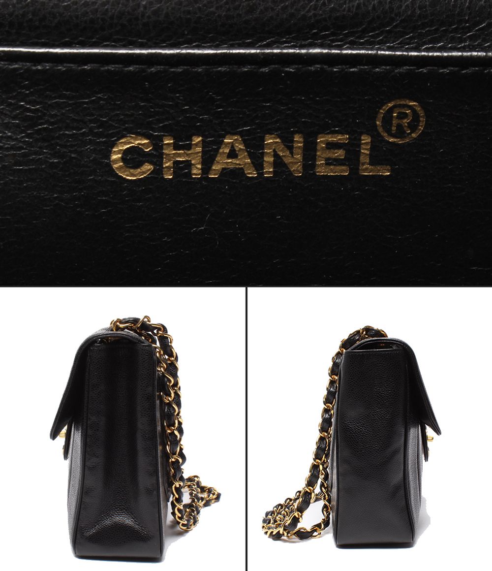 Chanel Chain Shoulder Bag Mademoiselle Classic Gold Double Single Flap Caviar — view 4