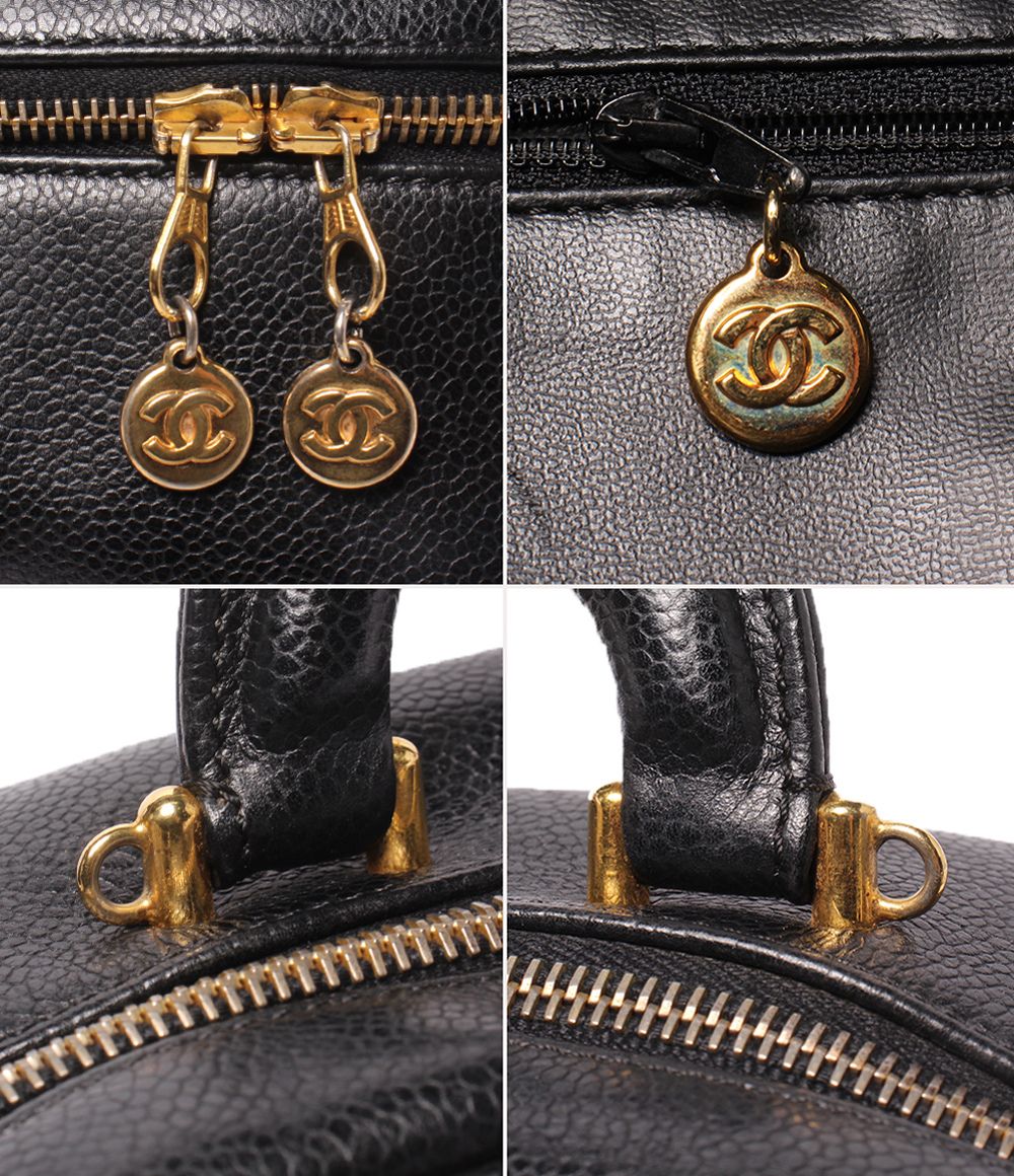 Chanel 2-Way Vanity Shoulder Bag Crossbody CC Logo Caviar Leather Gold — view 7