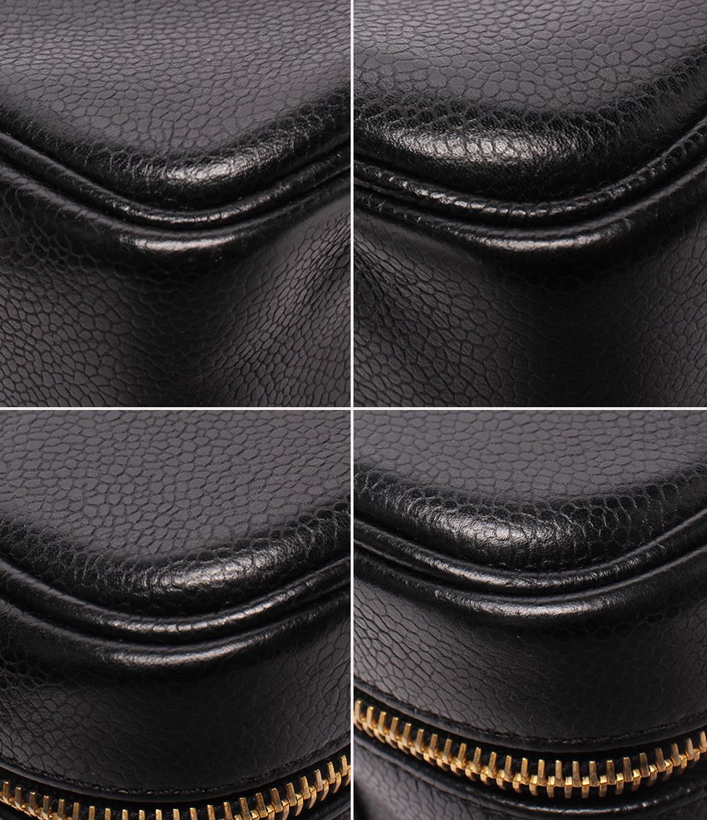 Chanel 2-Way Vanity Shoulder Bag Crossbody CC Logo Caviar Leather Gold — view 5