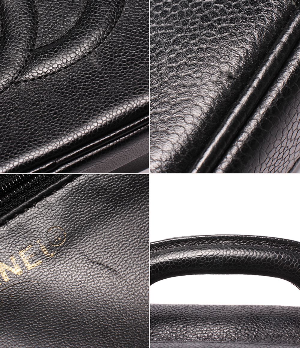 Chanel 2-Way Vanity Shoulder Bag Crossbody CC Logo Caviar Leather Gold — view 8