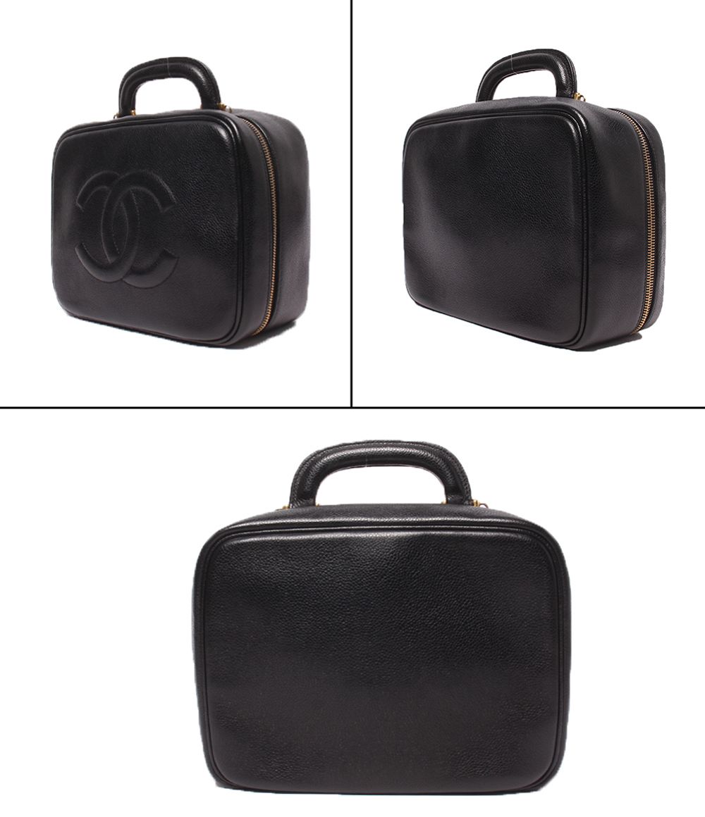 Chanel 2-Way Vanity Shoulder Bag Crossbody CC Logo Caviar Leather Gold — view 2
