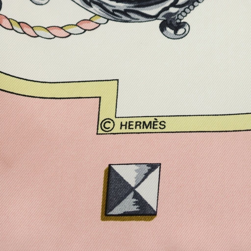 Hermes Carre 90 Silk Scarf Pink — view 5