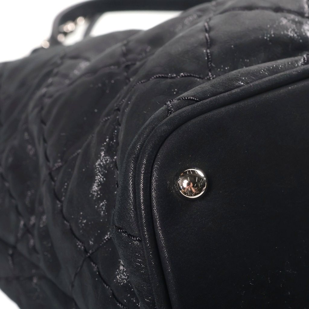 Chanel Wild Stitch Chain Shoulder Bag Black Leather Silver — view 5