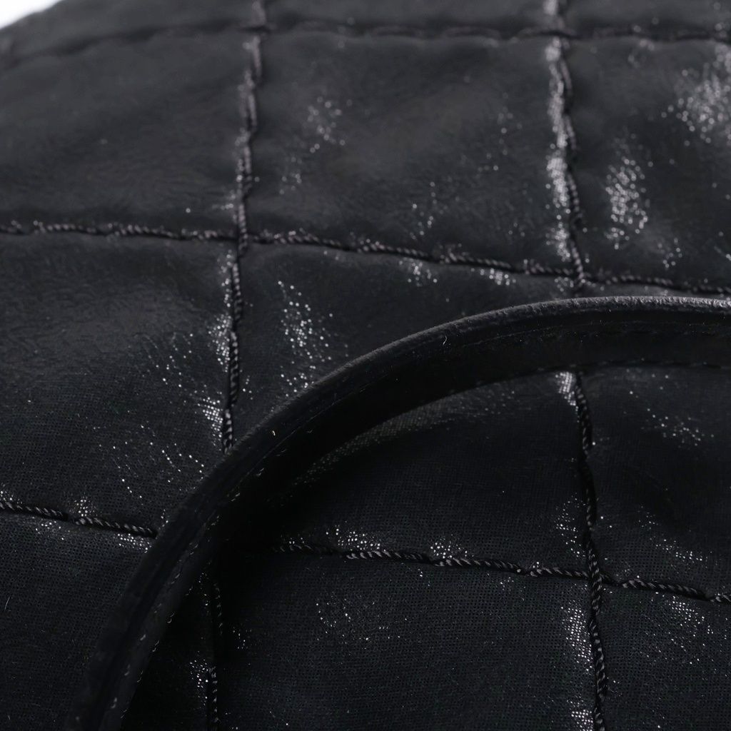 Chanel Wild Stitch Chain Shoulder Bag Black Leather Silver — view 7