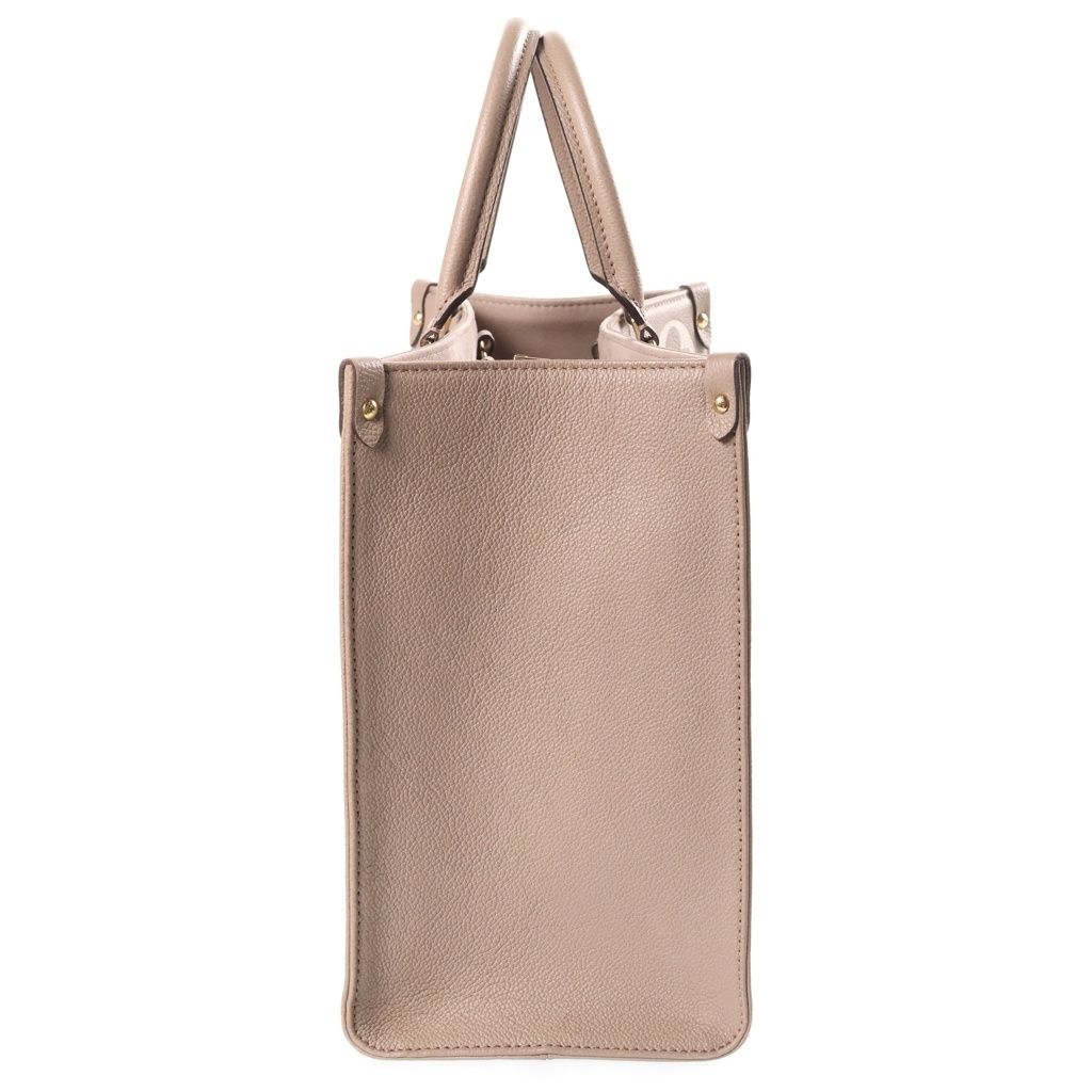 Louis Vuitton Bicolor Monogram Empreinte On The Go MM Tourterelle Cream Handbag — view 3