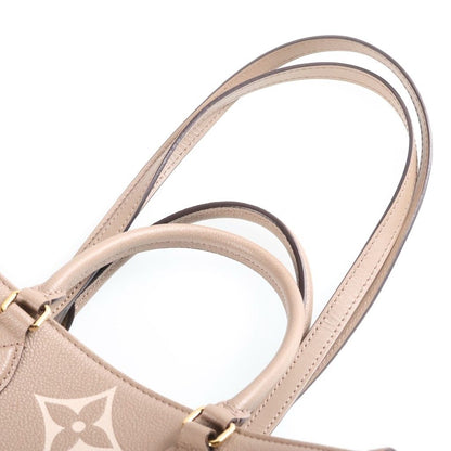 Louis Vuitton Bicolor Monogram Empreinte On The Go MM Tourterelle Cream Handbag — view 7