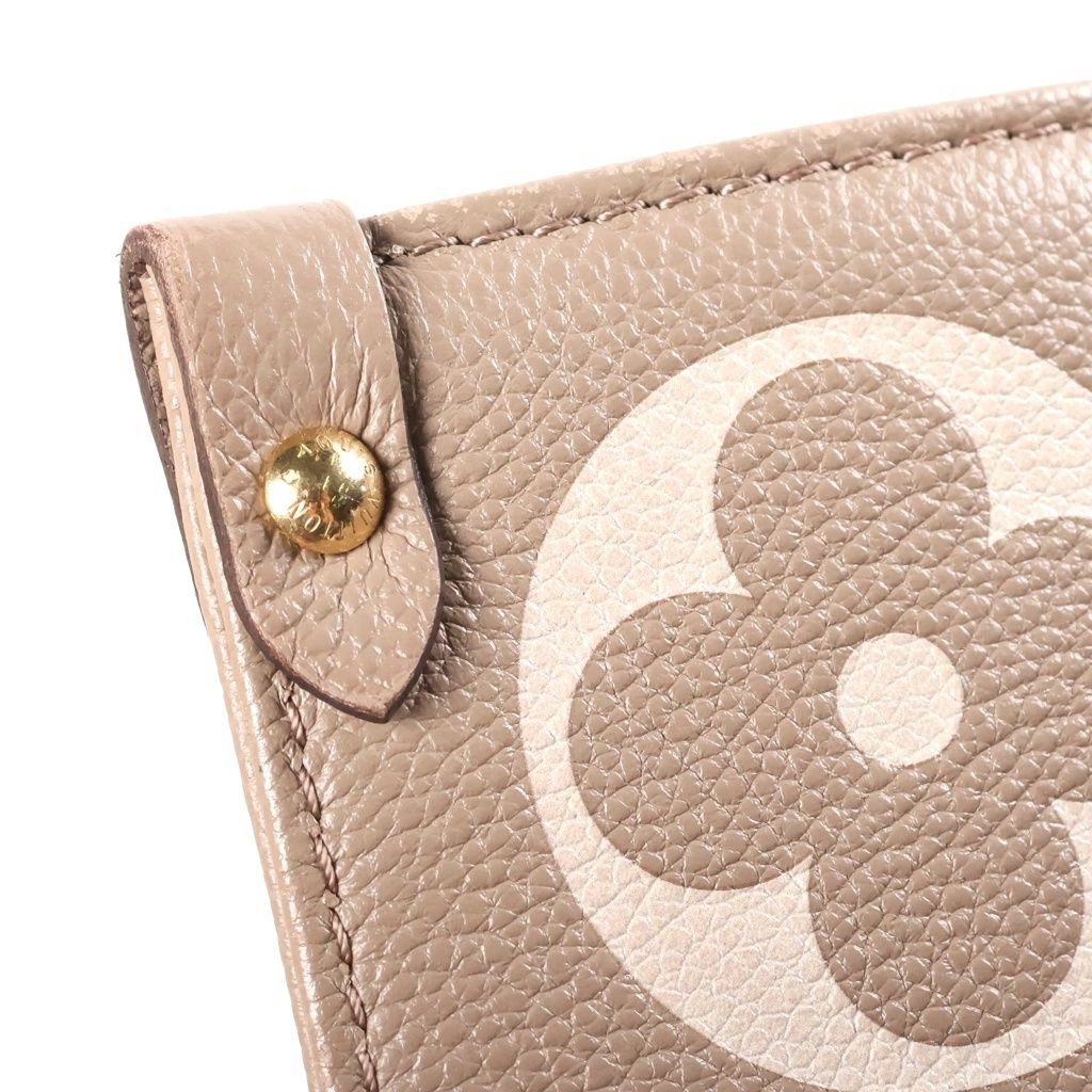 Louis Vuitton Bicolor Monogram Empreinte On The Go MM Tourterelle Cream Handbag — view 6
