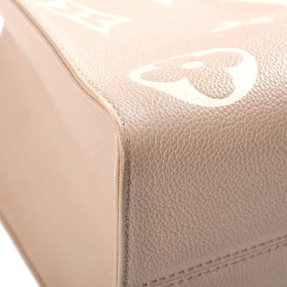 Louis Vuitton Bicolor Monogram Empreinte On The Go MM Tourterelle Cream Handbag — view 5