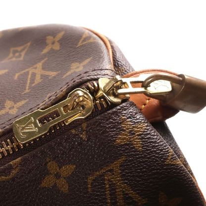 Louis Vuitton Monogram Keepall 55 Boston Bag Brown Leather Gold — view 8