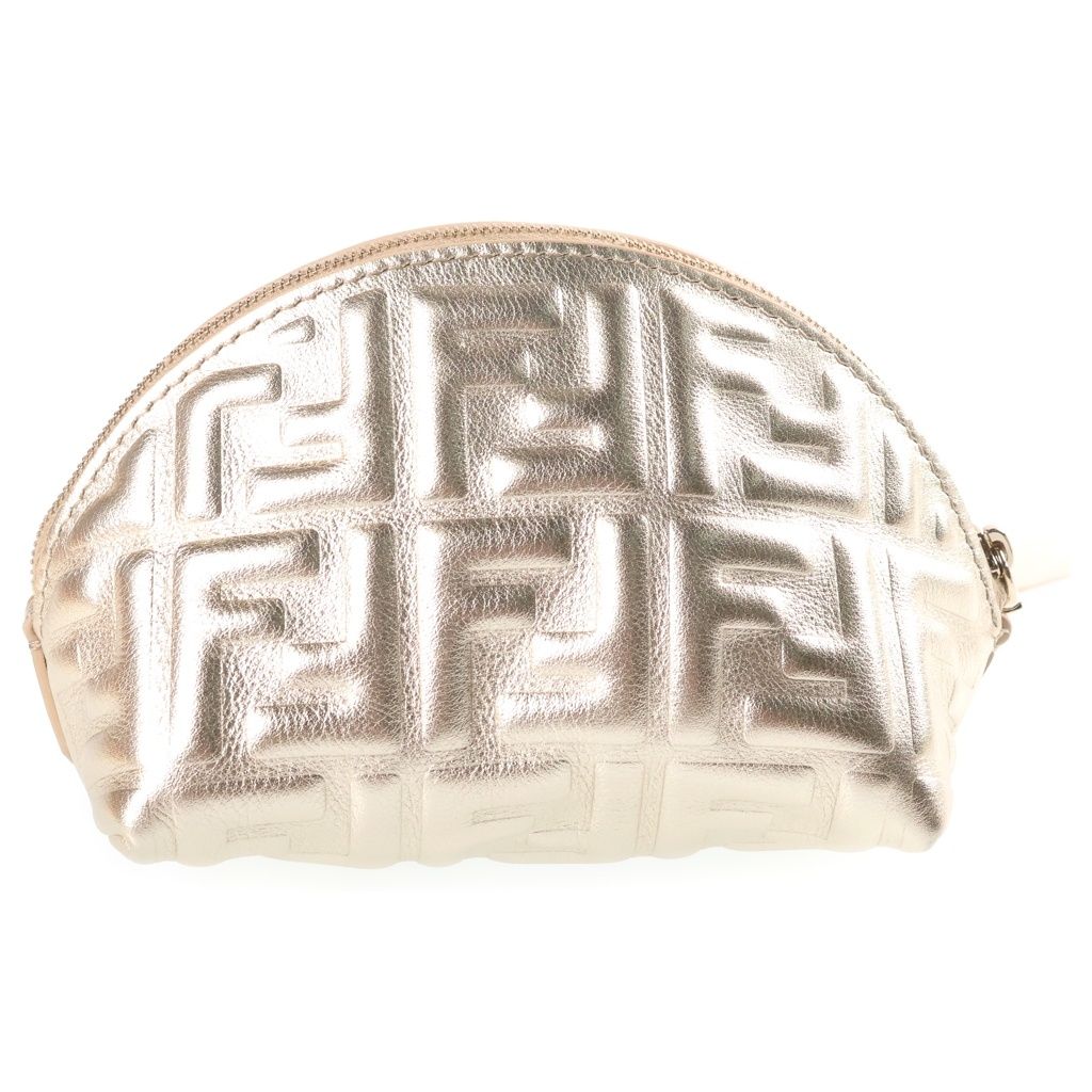 Fendi Zucca Baguette Pouch Case Gold Nappa Leather — view 2