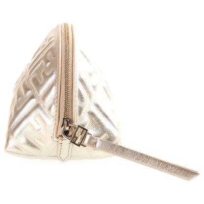 Fendi Zucca Baguette Pouch Case Gold Nappa Leather — view 3