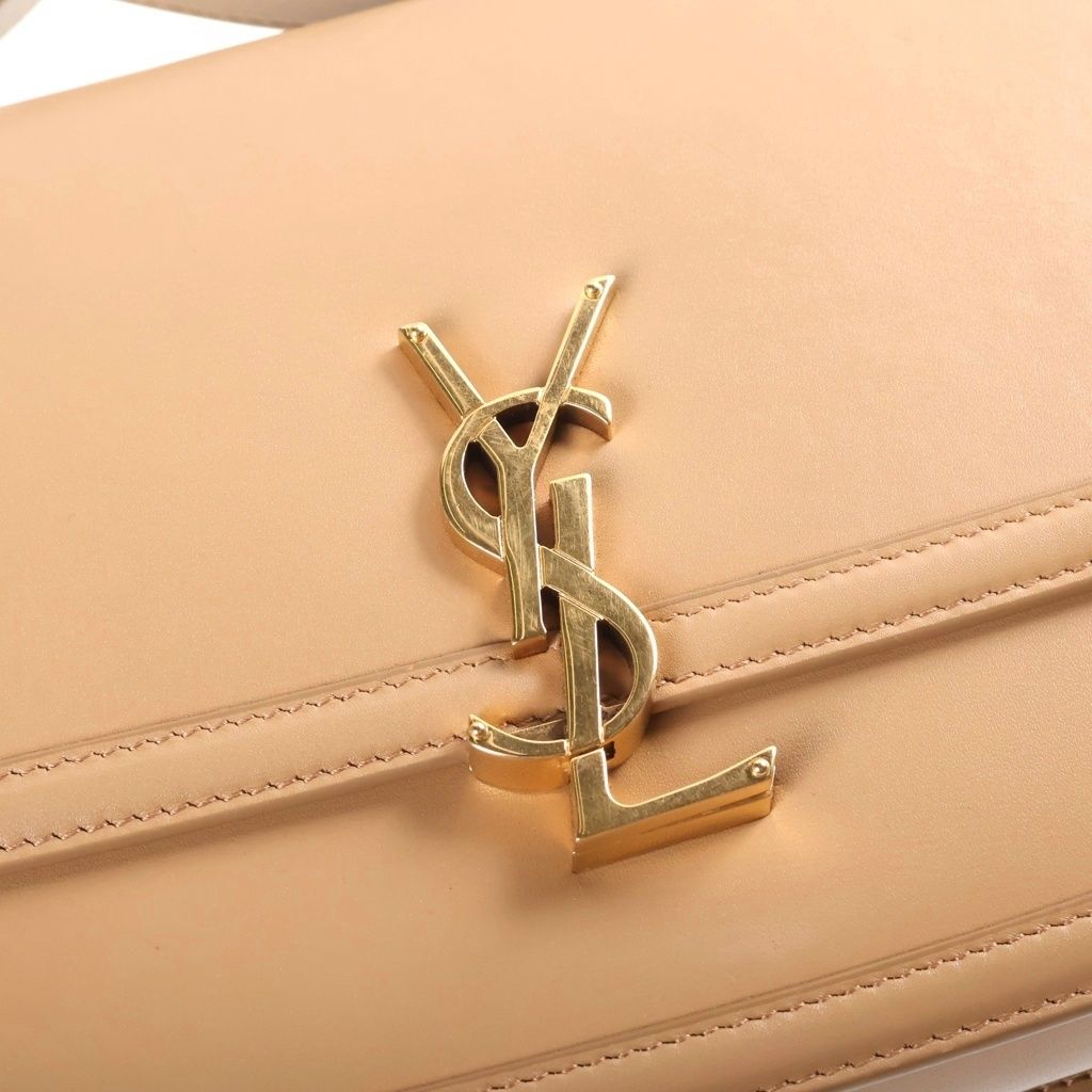 Saint Laurent Paris Solferino Medium Shoulder Bag Calfskin Brown — view 6
