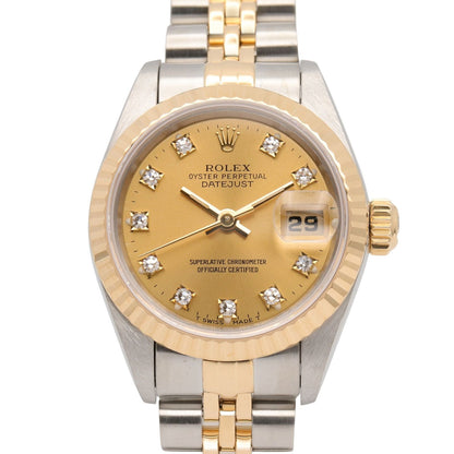 Rolex Watch Datejust Diamond 18k Stainless Steel