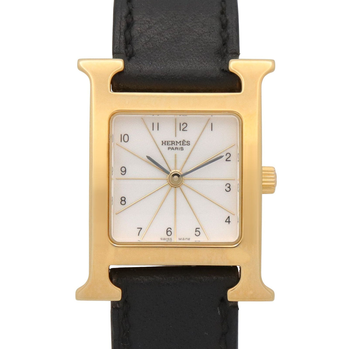 Hermes Watch H White Leather