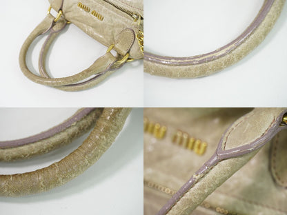 Miu Miu Leather Handbag Beige Bag — view 6