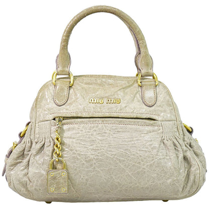 Miu Miu Leather Handbag Beige Bag