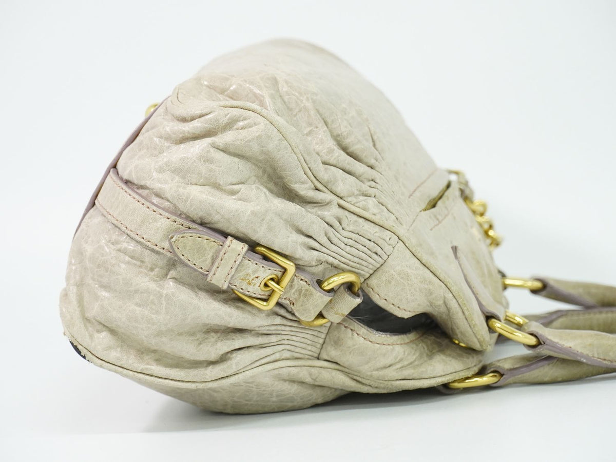 Miu Miu Leather Handbag Beige Bag — view 4