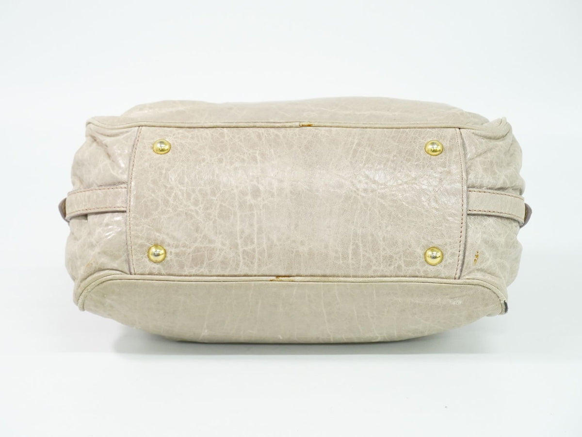 Miu Miu Leather Handbag Beige Bag — view 3