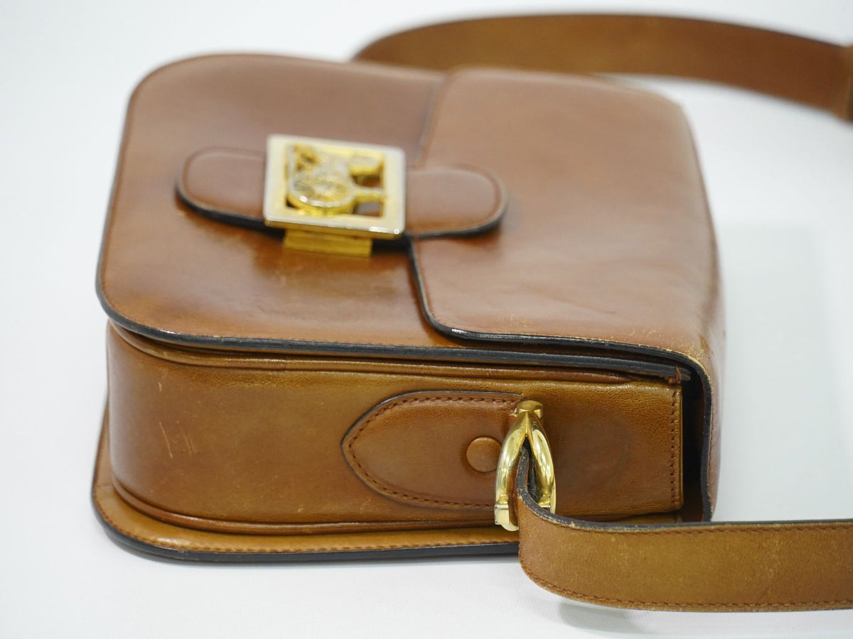 Celine Carriage Shoulder Bag Pochette Leather Brown — view 4