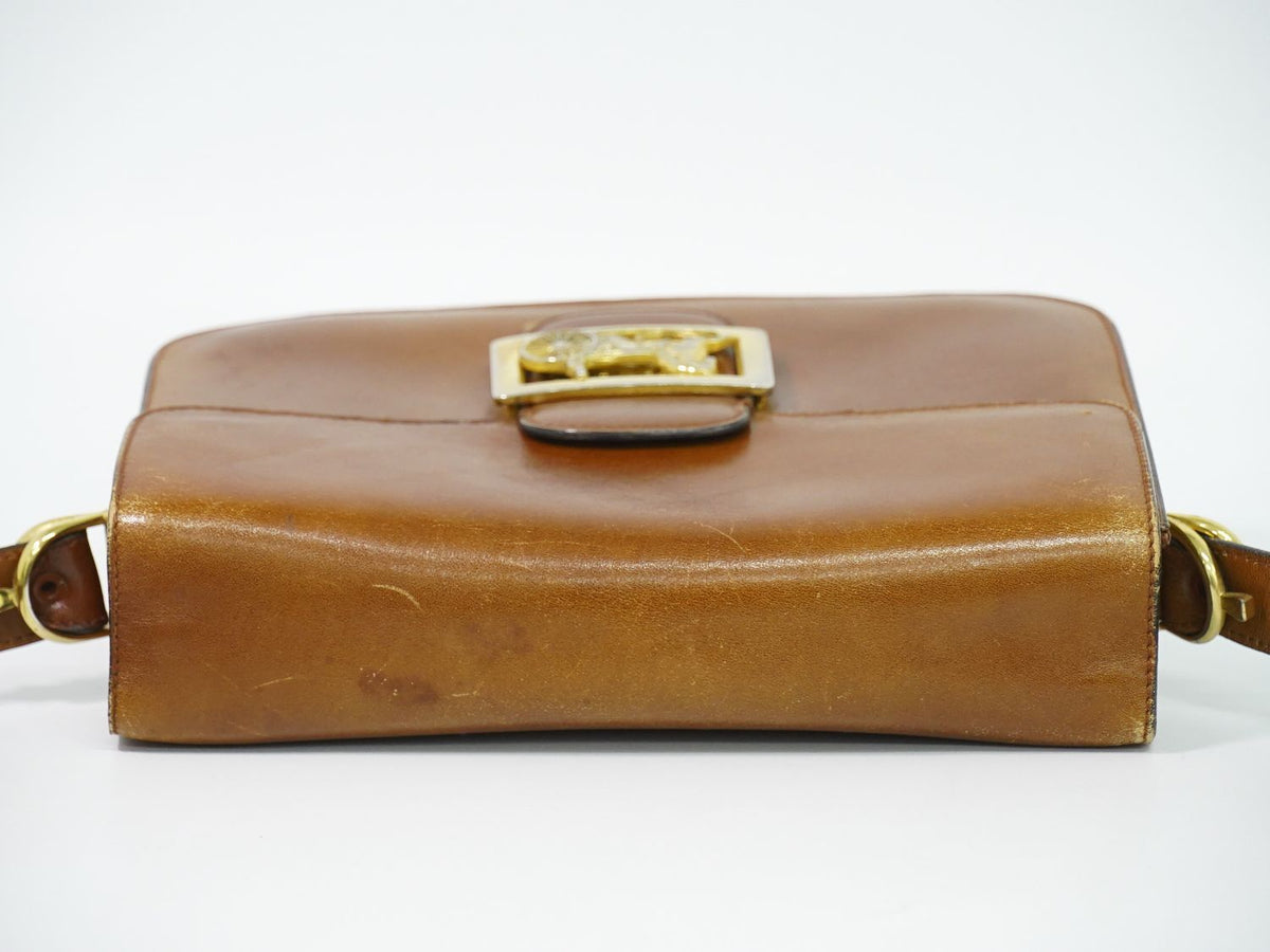 Celine Carriage Shoulder Bag Pochette Leather Brown — view 5