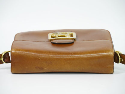 Celine Carriage Shoulder Bag Pochette Leather Brown — view 5