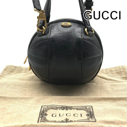 Gucci Basketball Shape Mini 2-Way Bag Leather Black Bag