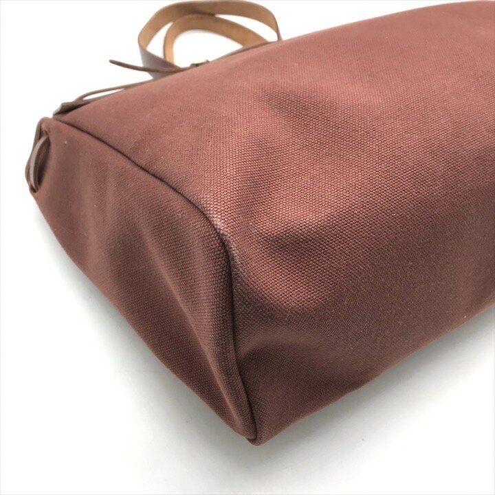 Hermes Herbag Cabas GM Brown Canvas Tote Bag Gold Shikaku — view 5